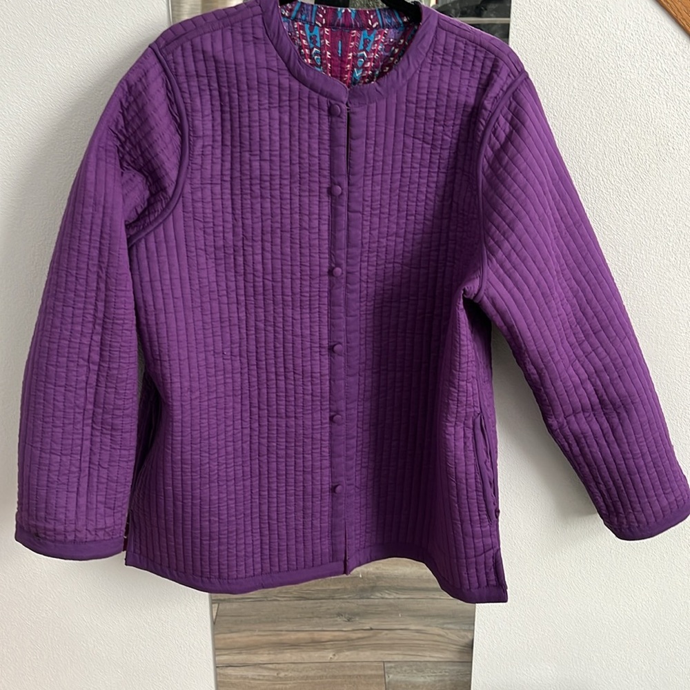 Vintage Blair Women’s Quilted Reversible Purple Jacket XL - Picture 10 of 13